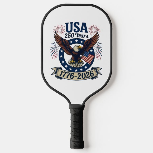 Patriotic American Eagle 250 Years 1776-2026 Pickleball Schläger (Vorderseite)