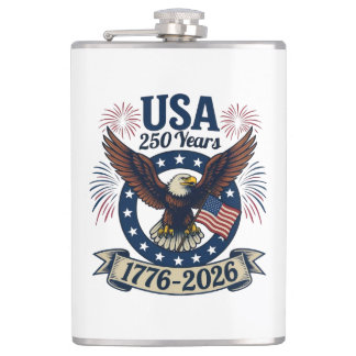 Patriotic American Eagle 250 Years Flachmann