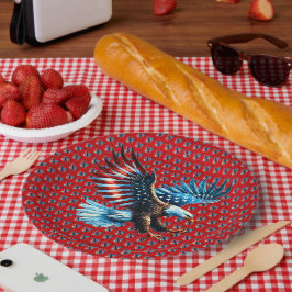 Patriotic American Eagle Red White Blue Pappteller
