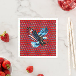 Patriotic American Eagle Red White Blue Serviette