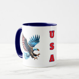 Patriotic American Eagle Red White Blue Tasse