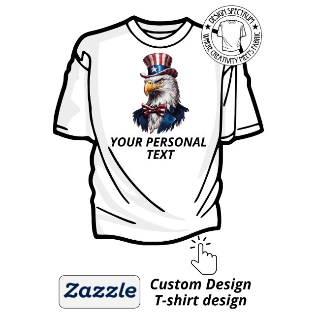 Patriotic American Eagle Your Personal Text T-Shirt (Von Creator hochgeladen)
