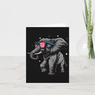 Patriotic American Elephant Dancing Usa Flag 4. O Karte