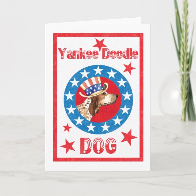 Patriotic American English Coonhound Karte (Vorderseite)