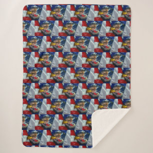 Patriotic American Flag Bald Eagle Wolf Sherpadecke