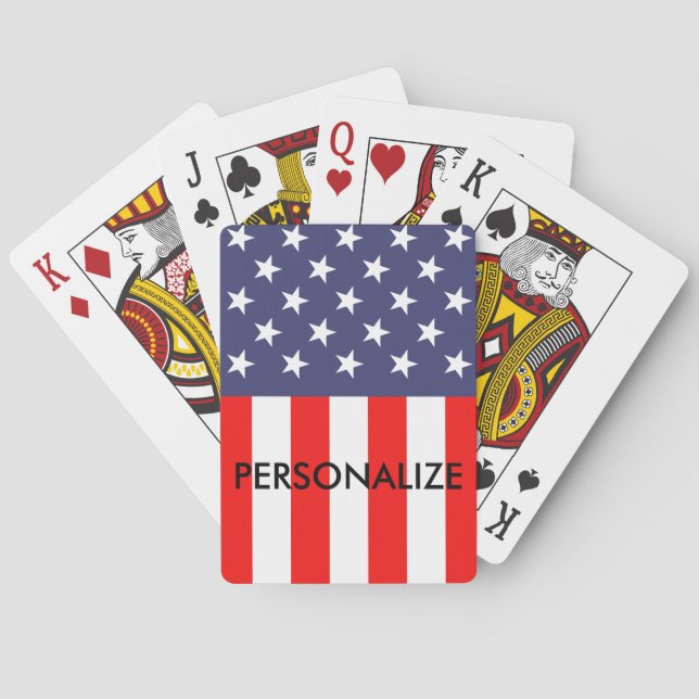Patriotic American Flag benutzerdefinierte Poker s Spielkarten (Rückseite)