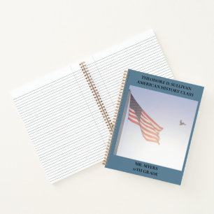 Patriotic American Flag Bird School Notizbuch