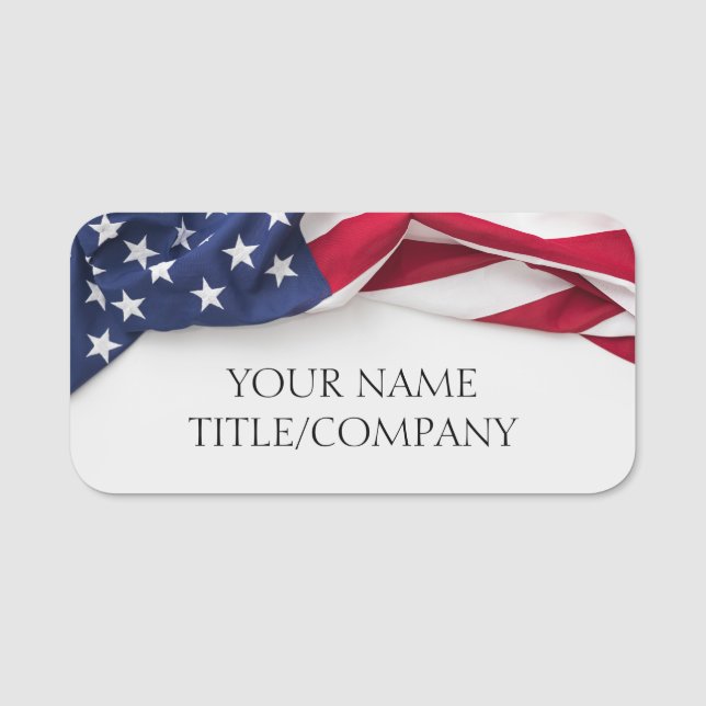 Patriotic American Flag Company Namensschild (Vorderseite)