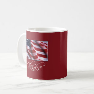 Patriotic American Flag Danke an Red Kaffeetasse