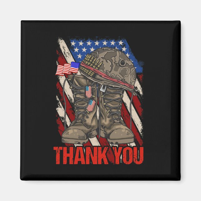 Patriotic American Flag Danke Magnet (Vorne)