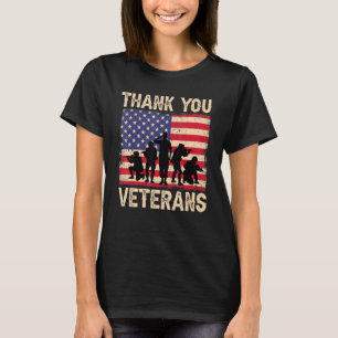 Patriotic American Flag Danke Veterans für Männer T-Shirt