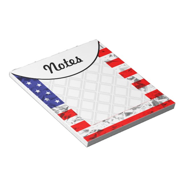Patriotic American Flag Design Notizblock (angewinkelt)