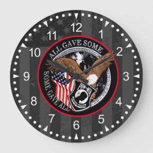 Patriotic American Flag Eagle Military Design Große Wanduhr