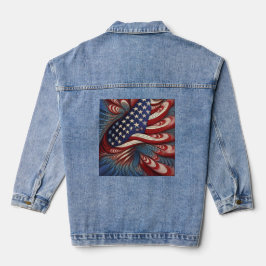 Patriotic American Flag Fractal Jeansjacke