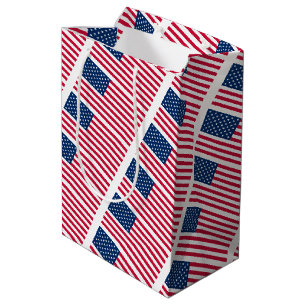 Patriotic American Flag Gift Bag USA Mittlere Geschenktüte