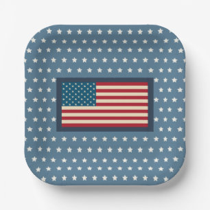 Patriotic American Flag GRILLEN 4. Juli Picnic Pappteller