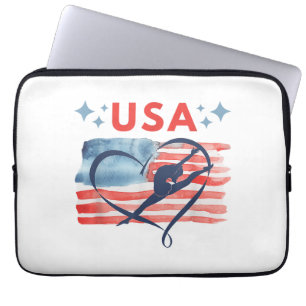 Patriotic American Flag Gymnastics Design für die Laptopschutzhülle