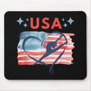 Patriotic American Flag Gymnastics Design für die Mousepad