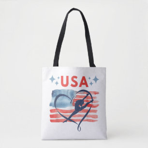 Patriotic American Flag Gymnastics Design für die Tasche