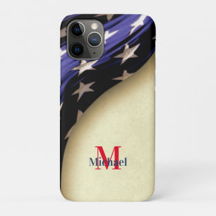 Patriotic American Flag Monogram Case-Mate iPhone Hülle