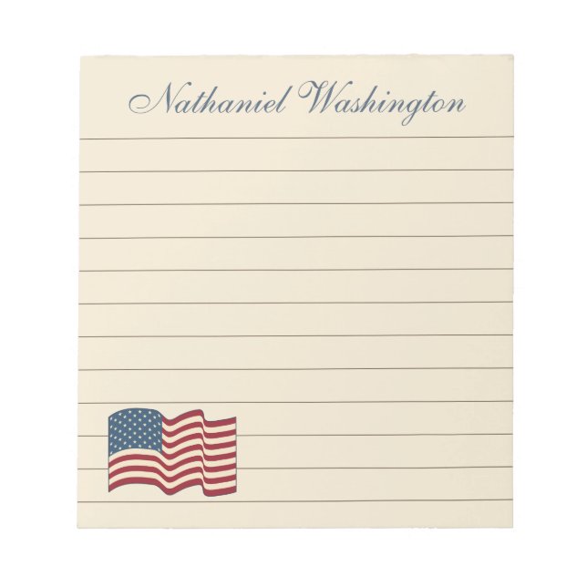 Patriotic American Flag Office Küche Notepad Notizblock (Vorderseite)