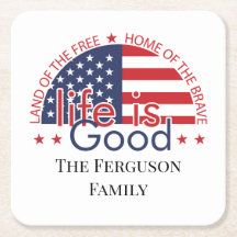 Patriotic American Flag Paper Untersetzer
