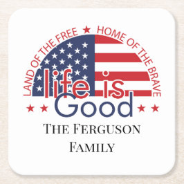 Patriotic American Flag Paper Untersetzer