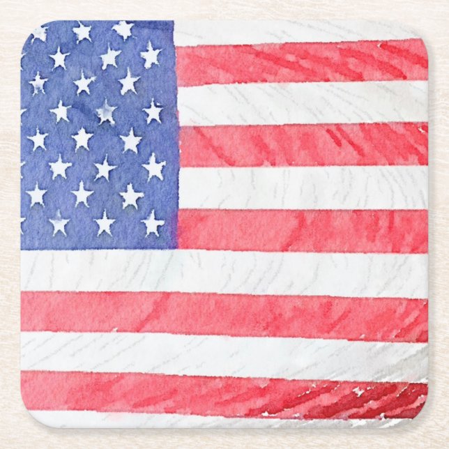 Patriotic American Flag Paper Untersetzer Set (Vorderseite)