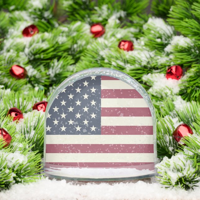 Patriotic American flag snow globe with your photo Schneekugeln (Weihnachten)