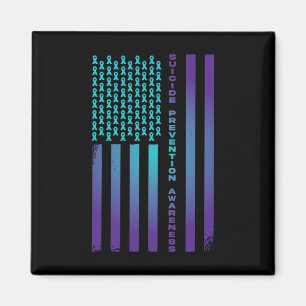 Patriotic American Flag Suicide Prevention Awar Magnet