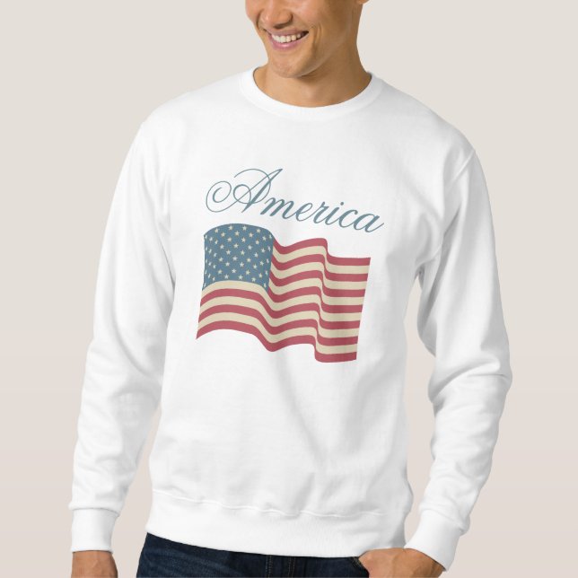 Patriotic American Flag Sweatshirt (Vorderseite)