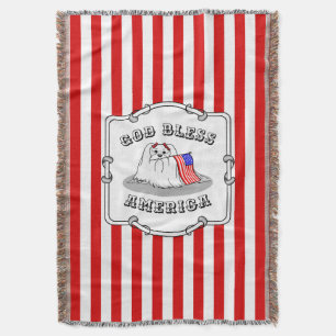 Patriotic American Flag USA Maltese Dog - Niedlich Decke