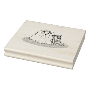 Patriotic American Flag USA Maltese Dog - Niedlich Gummistempel