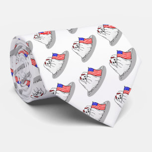 Patriotic American Flag USA Maltese Dog - Niedlich Krawatte