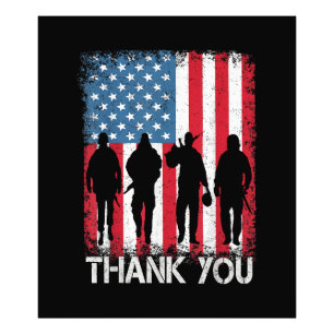 Patriotic American Flag Vielen Dank Fotodruck