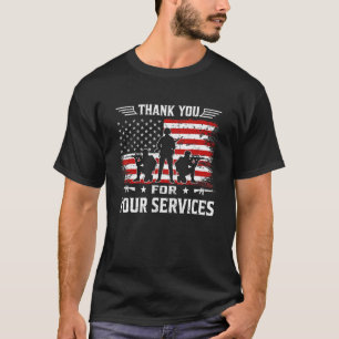 Patriotic American Flag Vielen Dank für Ihren Serv T-Shirt
