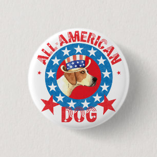 Patriotic American Foxhound Button