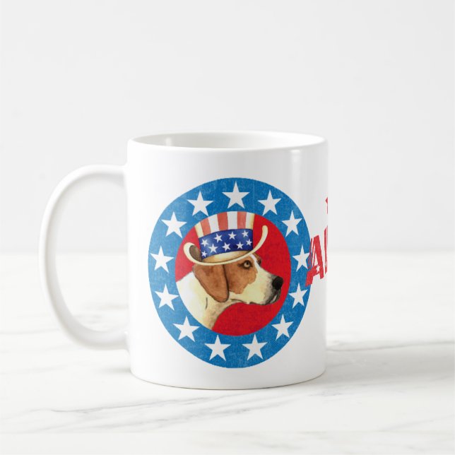 Patriotic American Foxhound Kaffeetasse (Links)