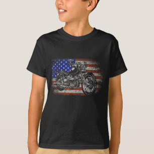 Patriotic American Motorrad Rider Gift US Flag B T-Shirt