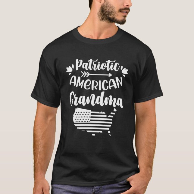 Patriotic American Oma Patriot Us Usa Grandmot T-Shirt (Vorderseite)