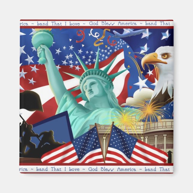 Patriotic American Symbol Magnet Favoriten (Vorne)