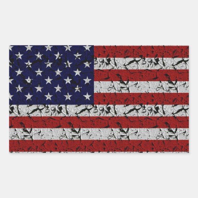 Patriotic American U.S.A. Flag United Staaten Rechteckiger Aufkleber (Vorderseite)