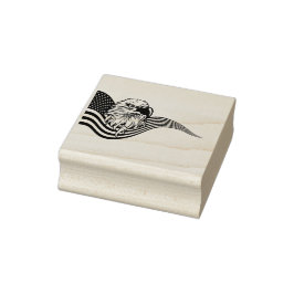 Patriotic American USA Flag Bald eagle art Gummistempel