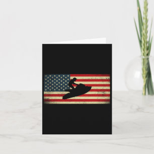 Patriotic American USA Flaggenjet Skiing Jet Ski L Karte