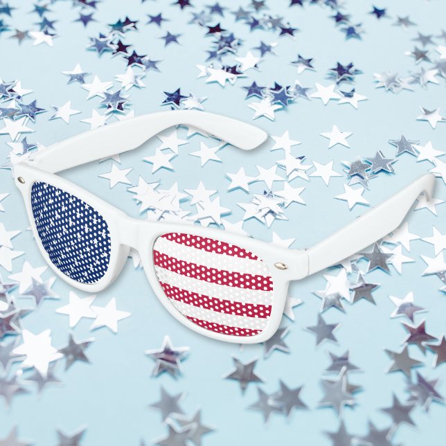 Patriotic American USA United Staaten America Flag Partybrille (Patriotic American USA United States America Flag Retro Sunglasses)
