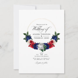 Patriotic American USA Wedding Foto Einladung