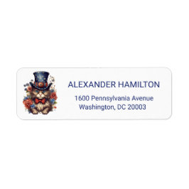Patriotic Americana Cat Return Address