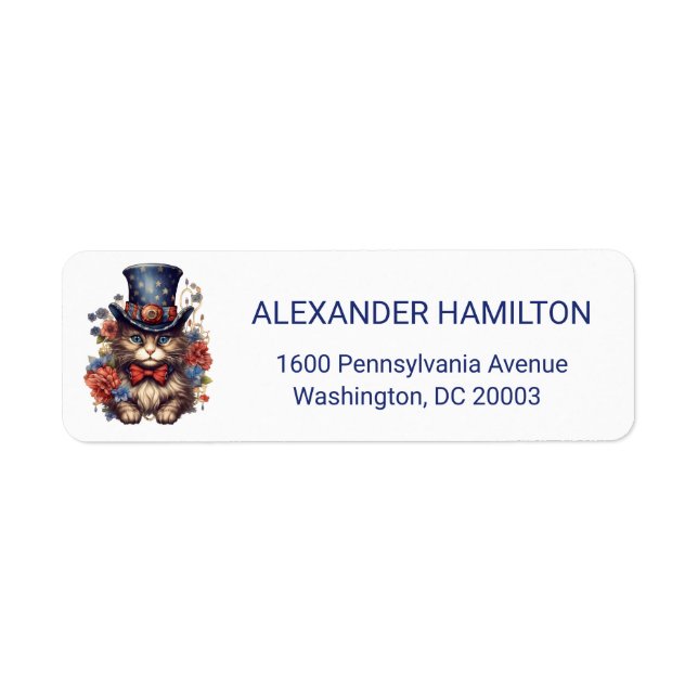 Patriotic Americana Cat Return Address (Vorne)
