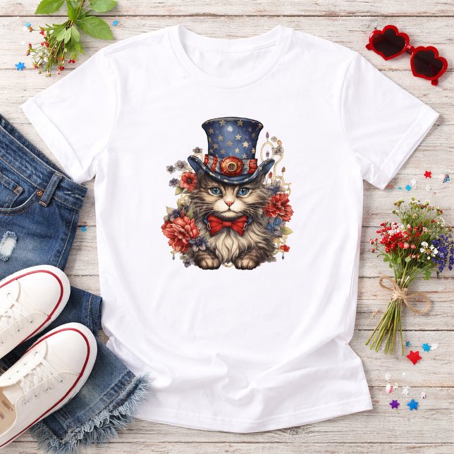 Patriotic Americana Cat Tri-Blend Shirt (Von Creator hochgeladen)