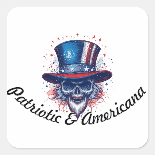 Patriotic & Americana Quadratischer Aufkleber (Vorderseite)